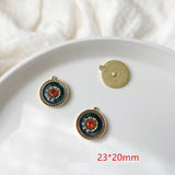 30pcs Alloy Drop Oil Cartoon Flowers Floating Locket Charms DIY Jewelry Making