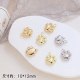 30pcs Cat's Paw Copper Floating Locket Charm for DIY Jewelry