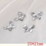 30pcs Butterfly Shape Copper Floating Locket Charms DIY Jewelry Earring Pendants
