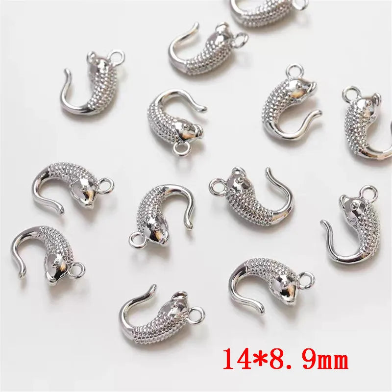 30pcs Cartoon Fish Shape Floating Locket Charms DIY Jewelry Accessory