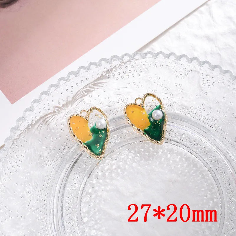 30pcs Cartoon Hearts Alloy Floating Locket Charms DIY Jewelry Earring/Accessory