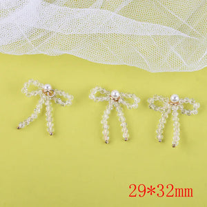 30pcs Copper Wire Bowknot Charms for DIY Earring Jewelry