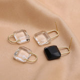 30pcs Black/Transparent Square Glass Earring Bags DIY Jewelry Accessory