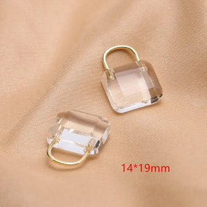 30pcs Black/Transparent Square Glass Earring Bags DIY Jewelry Accessory