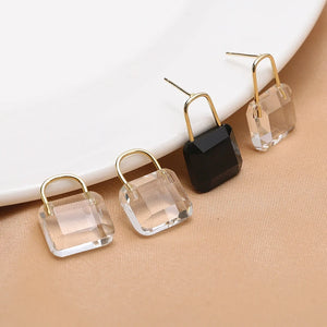 30pcs Black/Transparent Square Glass Earring Bags DIY Jewelry Accessory