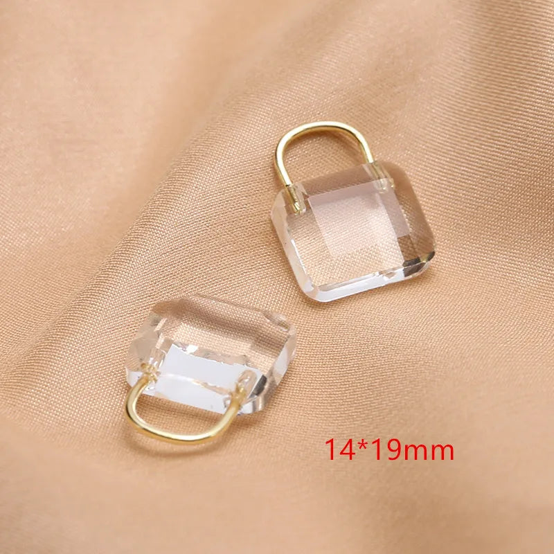 30pcs Black/Transparent Square Glass Earring Bags DIY Jewelry Accessory