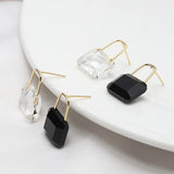 30pcs Black/Transparent Square Glass Earring Bags DIY Jewelry Accessory