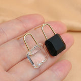 30pcs Black/Transparent Square Glass Earring Bags DIY Jewelry Accessory