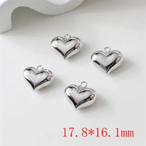 30pcs Cartoon Hearts Copper Floating Locket Charms DIY Jewelry Earring/Garment