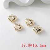 30pcs Cartoon Hearts Copper Floating Locket Charms DIY Jewelry Earring/Garment