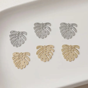 30pcs Cartoon Leaves Copper Floating Locket Charms DIY Jewelry Earring Pendant