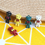 30pcs Rubber Paint Animals Cartoon Bow Bears Alloy Charms DIY Jewelry Making