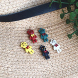 30pcs Rubber Paint Animals Cartoon Bow Bears Alloy Charms DIY Jewelry Making