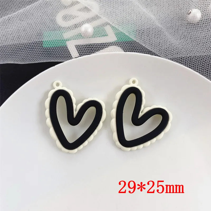 30pcs Cartoon Hearts Alloy Charms DIY Jewelry Accessory
