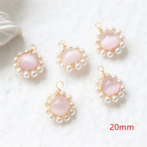 30pcs/lot Copper Charms Hand Weaving Beads for DIY Earring Jewelry