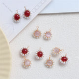 30pcs/lot Copper Charms Hand Weaving Beads for DIY Earring Jewelry