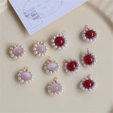 30pcs/lot Copper Charms Hand Weaving Beads for DIY Earring Jewelry