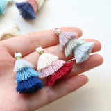 30pcs Cotton 3 Layers Tassel Charms DIY Jewelry Earring Pendant Accessory