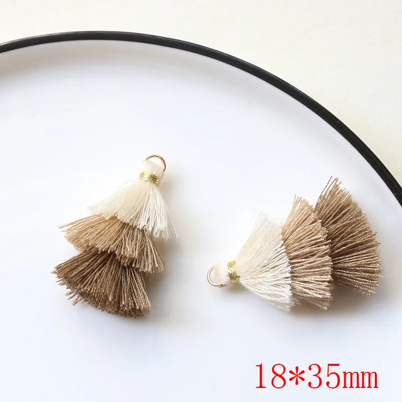 30pcs Cotton 3 Layers Tassel Charms DIY Jewelry Earring Pendant Accessory