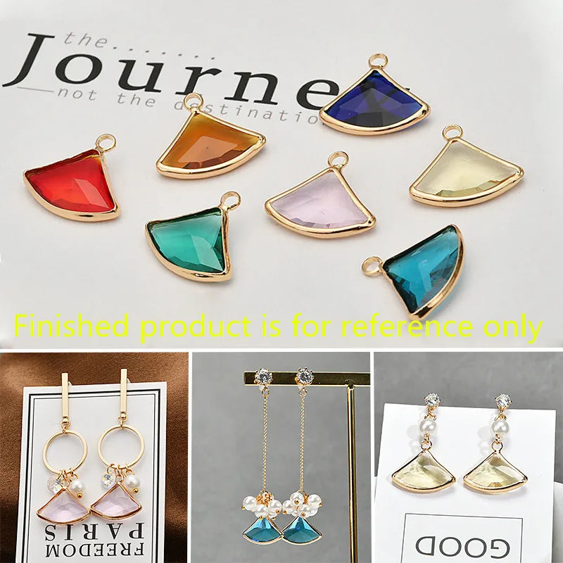30pcs Glass Core Copper Charms DIY Jewelry Earrings/Necklace Pendant