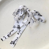 30pcs Flowers Print Chiffon Bow-Knot Ribbon for DIY Earrings