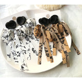 30pcs Flowers Print Chiffon Bow-Knot Ribbon for DIY Earrings