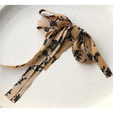 30pcs Flowers Print Chiffon Bow-Knot Ribbon for DIY Earrings