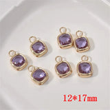 30pcs Glass Core Square Copper Floating Locket Charms DIY Jewelry Accessory