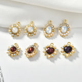 30pcs Glass Rhinestone Core Geometry Alloy Charms for Locket Jewelry