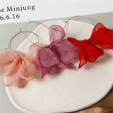 30pcs Gauze Bow Decoration Alloy Rounds Charms DIY Earring Garment Pendant