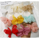 30pcs Gauze Bow Decoration Alloy Rounds Charms DIY Earring Garment Pendant