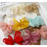 30pcs Gauze Bow Decoration Alloy Rounds Charms DIY Earring Garment Pendant