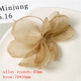 30pcs Gauze Bow Decoration Alloy Rounds Charms DIY Earring Garment Pendant