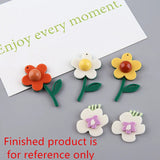 30pcs Cartoon Flowers Acrylic Beads DIY Earring/Garment Accessory