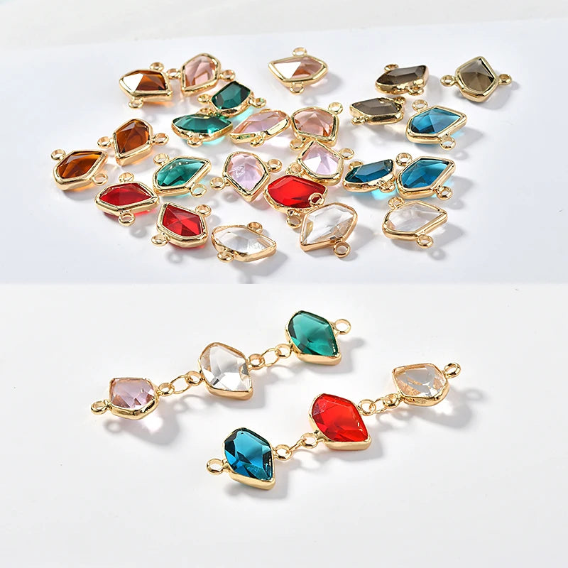 30pcs Glass Core Decoration Irregular Copper Charms DIY Jewelry Making