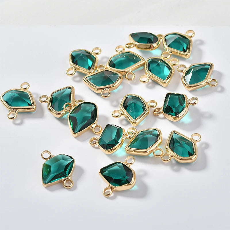 30pcs Glass Core Decoration Irregular Copper Charms DIY Jewelry Making