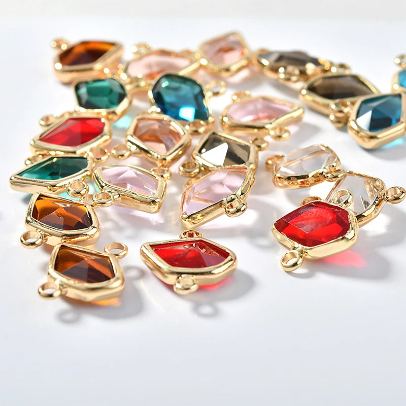 30pcs Glass Core Decoration Irregular Copper Charms DIY Jewelry Making