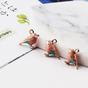 30pcs Bird Shape Alloy Locket Earring Charms DIY Jewelry