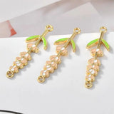 30pcs Enamel Alloy Cartoon Bouquet Floating Locket Charms DIY Jewelry Earring