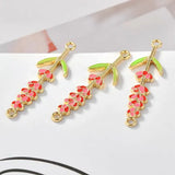 30pcs Enamel Alloy Cartoon Bouquet Floating Locket Charms DIY Jewelry Earring