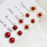 30pcs Red Beads Alloy Floating Locket Charm DIY Jewelry Accessory