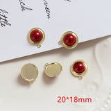 30pcs Red Beads Alloy Floating Locket Charm DIY Jewelry Accessory