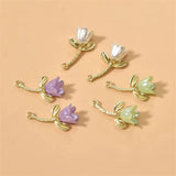 30pcs Resin Floral Charms Alloy Rose DIY Jewelry Earring Accessory