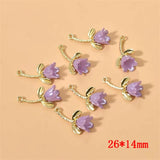 30pcs Resin Floral Charms Alloy Rose DIY Jewelry Earring Accessory