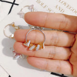 30pcs Triangle Glass Beads Copper Charms DIY Jewelry Earring Accessory
