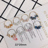 30pcs Triangle Glass Beads Copper Charms DIY Jewelry Earring Accessory