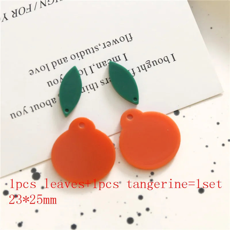 30set/lot Fruit Cartoon Acrylic Beads DIY Jewelry Earring Pendant Accessory