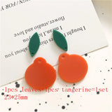 30set/lot Fruit Cartoon Acrylic Beads DIY Jewelry Earring Pendant Accessory