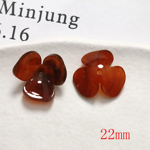 40pcs/lot 22mm Cartoon Flowers Acrylic Beads DIY Jewelry Earring Accessory
