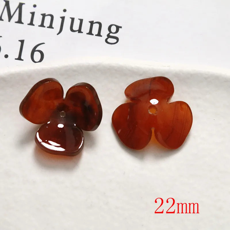 40pcs/lot 22mm Cartoon Flowers Acrylic Beads DIY Jewelry Earring Accessory